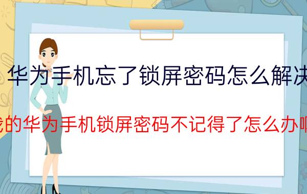 华为手机忘了锁屏密码怎么解决 我的华为手机锁屏密码不记得了怎么办啊？